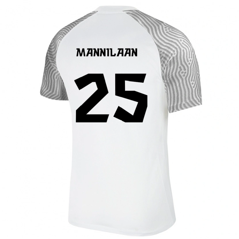 Danxen Pánské Estonsko Mattias Männilaan #25 Bílá Šedá Daleko Hráčské Dresy 26-28 Dres