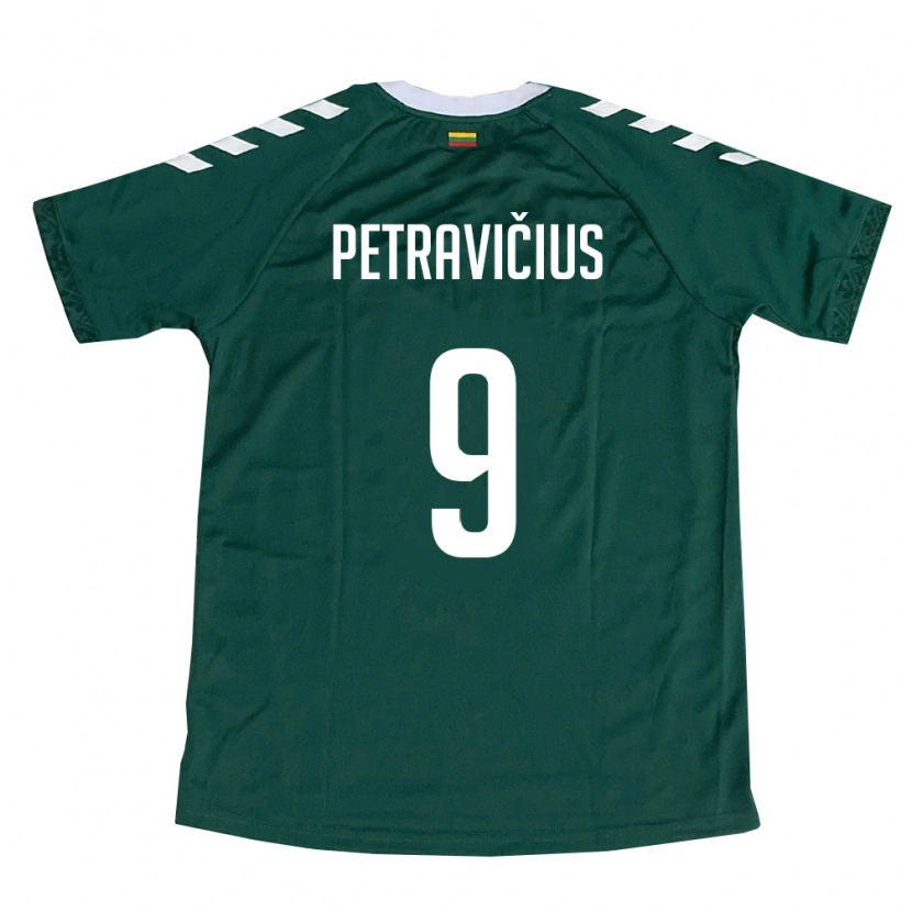 Danxen Pánské Litva Joris Petravičius #9 Tmavě Zelená Bílá Daleko Hráčské Dresy 26-28 Dres