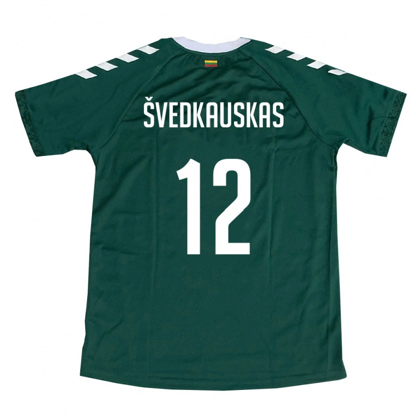Danxen Pánské Litva Tomas Švedkauskas #12 Tmavě Zelená Bílá Daleko Hráčské Dresy 26-28 Dres