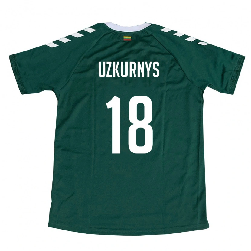 Danxen Pánské Litva Adomas Užkurnys #18 Tmavě Zelená Bílá Daleko Hráčské Dresy 26-28 Dres