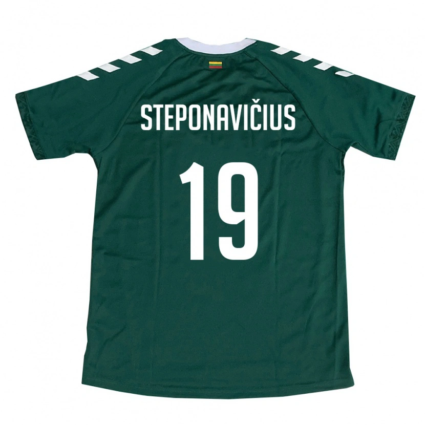 Danxen Pánské Litva Faustas Steponavičius #19 Tmavě Zelená Bílá Daleko Hráčské Dresy 26-28 Dres