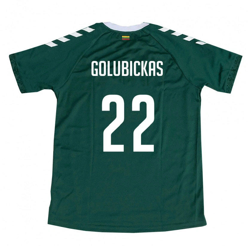 Danxen Pánské Litva Paulius Golubickas #22 Tmavě Zelená Bílá Daleko Hráčské Dresy 26-28 Dres