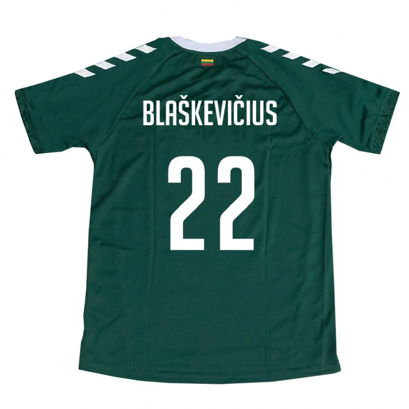 Danxen Pánské Litva Nedas Blaškevičius #22 Tmavě Zelená Bílá Daleko Hráčské Dresy 26-28 Dres