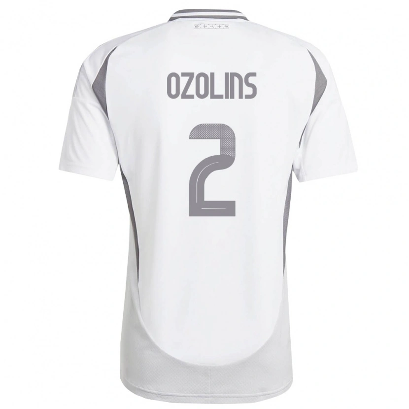 Danxen Pánské Lotyšsko Ernests Ozolins #2 Bílá Tmavě Šedá Daleko Hráčské Dresy 26-28 Dres