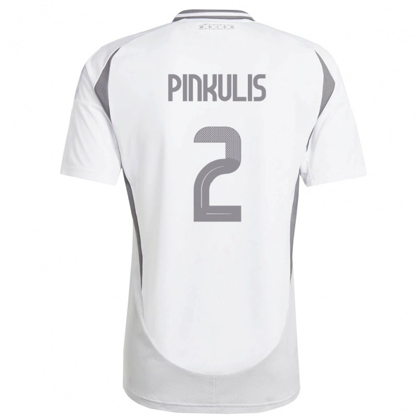 Danxen Pánské Lotyšsko Pauls Pinkulis #2 Bílá Tmavě Šedá Daleko Hráčské Dresy 26-28 Dres
