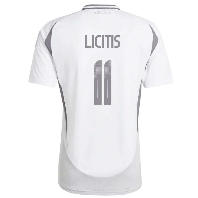 Danxen Pánské Lotyšsko Adrians Licitis #11 Bílá Tmavě Šedá Daleko Hráčské Dresy 26-28 Dres