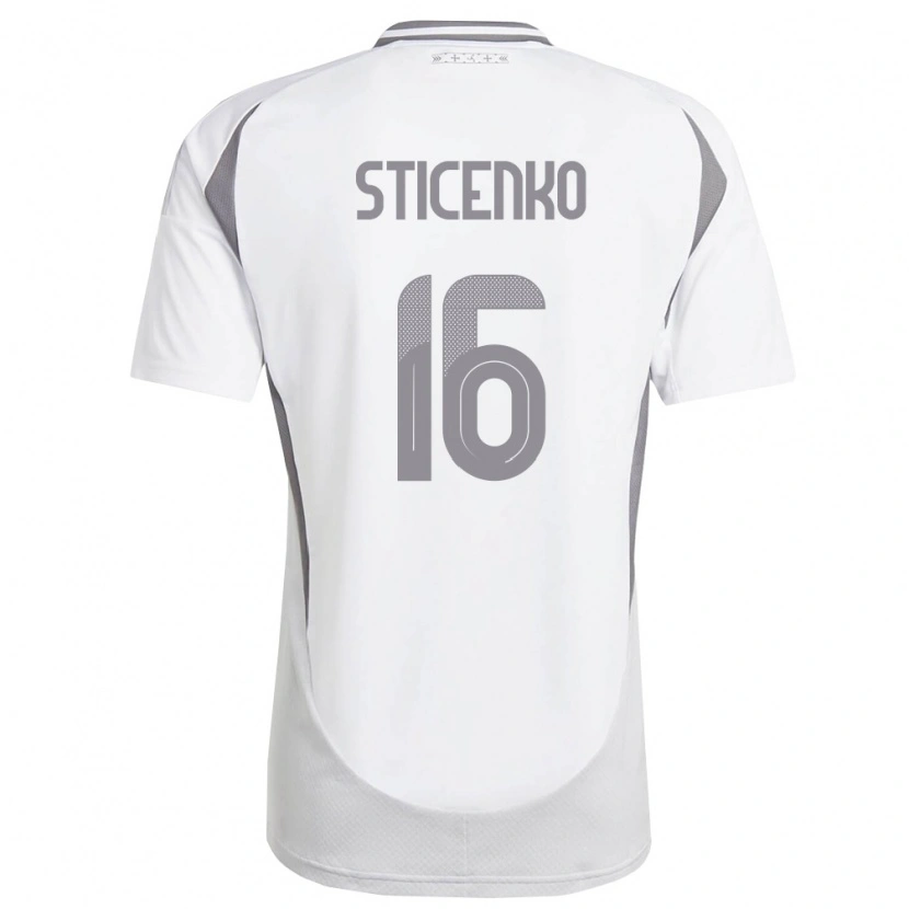 Danxen Pánské Lotyšsko Rafaels Sticenko #16 Bílá Tmavě Šedá Daleko Hráčské Dresy 26-28 Dres