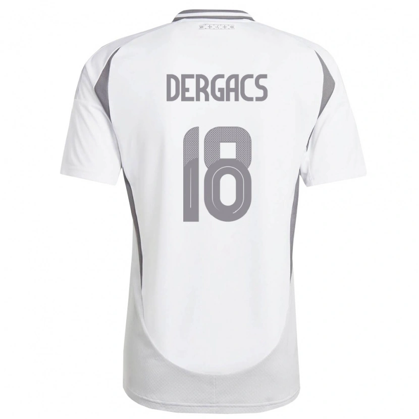 Danxen Pánské Lotyšsko Emils Dergacs #18 Bílá Tmavě Šedá Daleko Hráčské Dresy 26-28 Dres