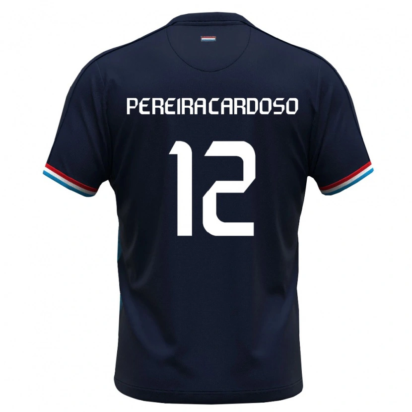 Danxen Pánské Lucembursko Tiago Pereira Cardoso #12 Královská Modrá Červená Daleko Hráčské Dresy 26-28 Dres