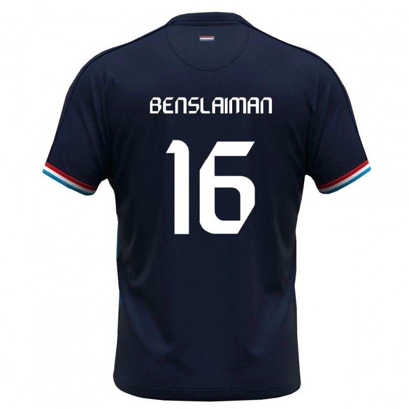 Danxen Pánské Lucembursko Mohamed Benslaiman #16 Královská Modrá Červená Daleko Hráčské Dresy 26-28 Dres