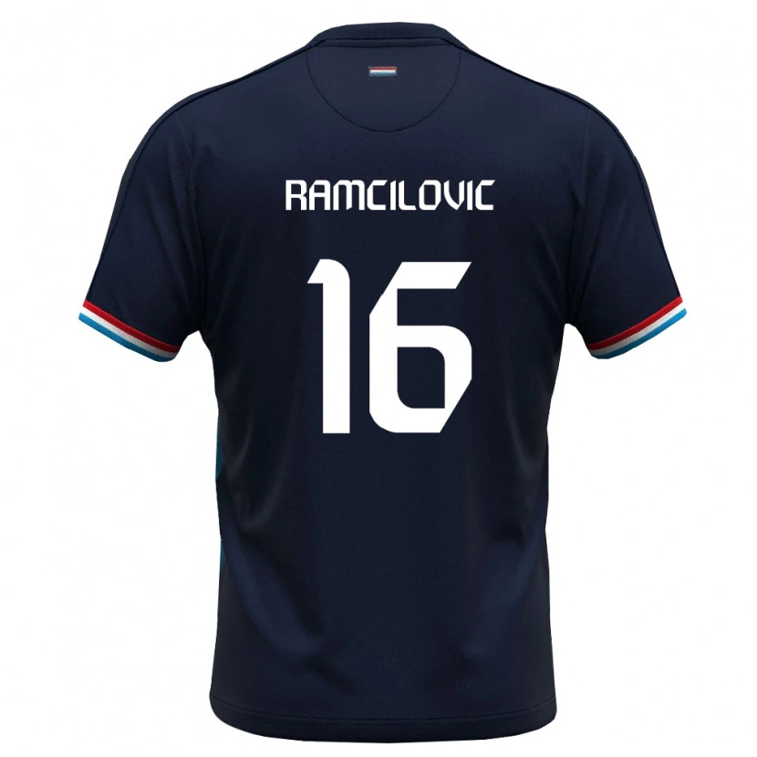 Danxen Pánské Lucembursko Dilan Ramcilovic #16 Královská Modrá Červená Daleko Hráčské Dresy 26-28 Dres