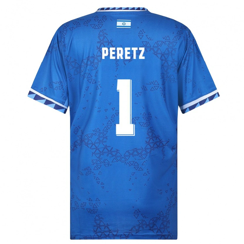 Danxen Pánské Izrael Daniel Peretz #1 Modrá Bílá Daleko Hráčské Dresy 26-28 Dres