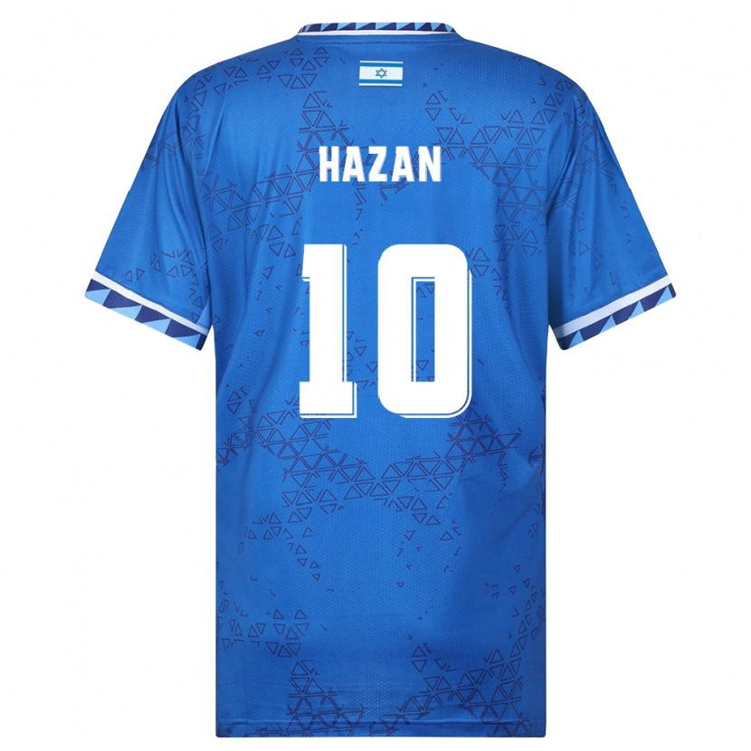 Danxen Pánské Izrael Liran Hazan #10 Modrá Bílá Daleko Hráčské Dresy 26-28 Dres