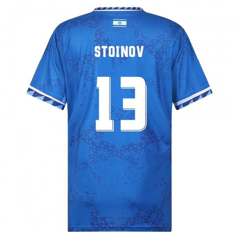 Danxen Pánské Izrael Nikita Stoinov #13 Modrá Bílá Daleko Hráčské Dresy 26-28 Dres
