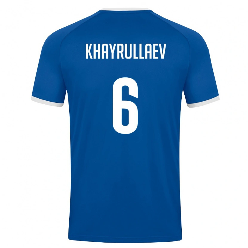 Danxen Dámské Uzbekistán Ravshan Khayrullaev #6 Královská Modrá Bílá Domů Hráčské Dresy 26-28 Dres
