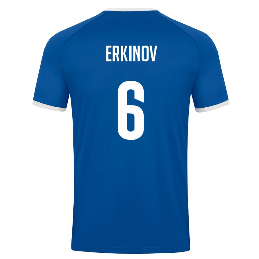 Danxen Dámské Uzbekistán Bekhruz Erkinov #6 Královská Modrá Bílá Domů Hráčské Dresy 26-28 Dres