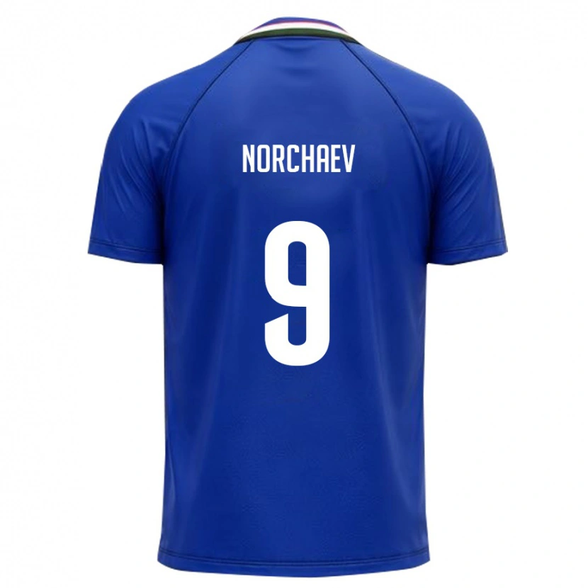 Danxen Dámské Uzbekistán Khusayin Norchaev #9 Královská Modrá Bílá Domů Hráčské Dresy 26-28 Dres