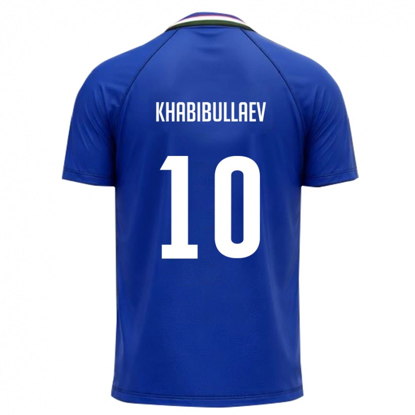 Danxen Dámské Uzbekistán Mukhammad Khabibullaev #10 Královská Modrá Bílá Domů Hráčské Dresy 26-28 Dres