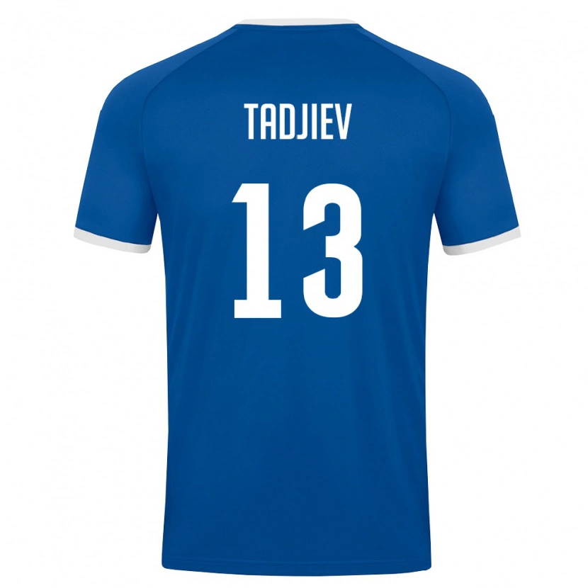 Danxen Dámské Uzbekistán Diyorbek Tadjiev #13 Královská Modrá Bílá Domů Hráčské Dresy 26-28 Dres