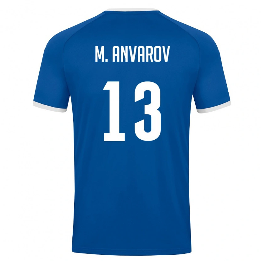 Danxen Dámské Uzbekistán Mirjalol Anvarov #13 Královská Modrá Bílá Domů Hráčské Dresy 26-28 Dres