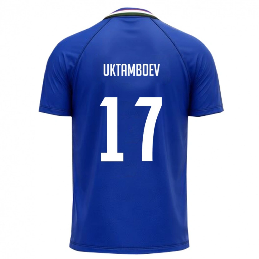 Danxen Dámské Uzbekistán Jakhongirmirzo Uktamboev #17 Královská Modrá Bílá Domů Hráčské Dresy 26-28 Dres