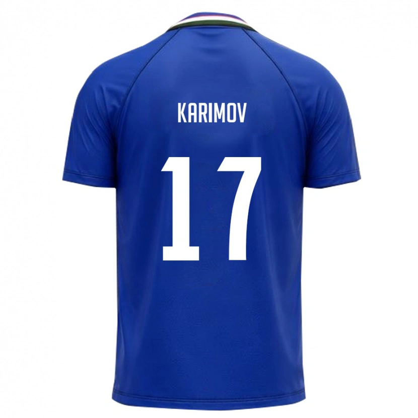 Danxen Dámské Uzbekistán Ollobergan Karimov #17 Královská Modrá Bílá Domů Hráčské Dresy 26-28 Dres