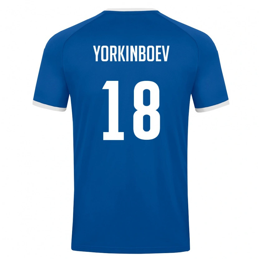Danxen Dámské Uzbekistán Shokhzhakhon Yorkinboev #18 Královská Modrá Bílá Domů Hráčské Dresy 26-28 Dres