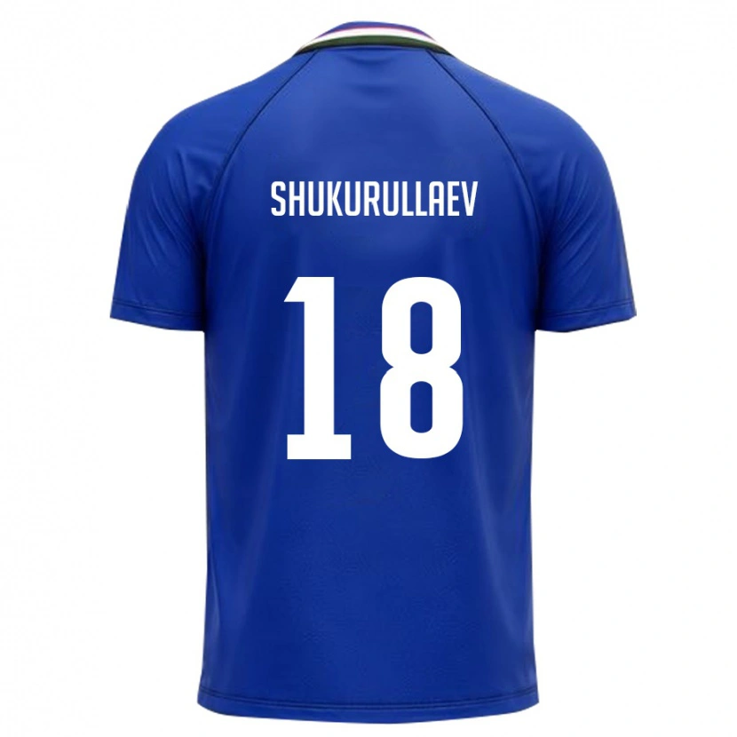 Danxen Dámské Uzbekistán Abubakir Shukurullaev #18 Královská Modrá Bílá Domů Hráčské Dresy 26-28 Dres