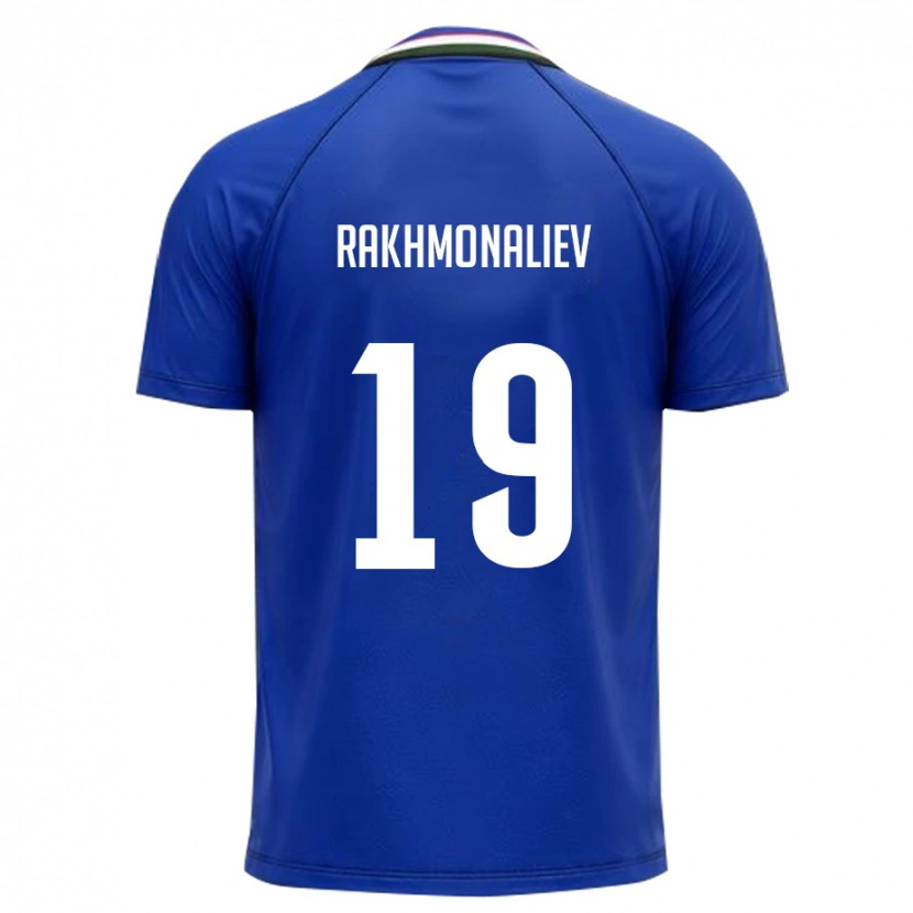 Danxen Dámské Uzbekistán Umarali Rakhmonaliev #19 Královská Modrá Bílá Domů Hráčské Dresy 26-28 Dres