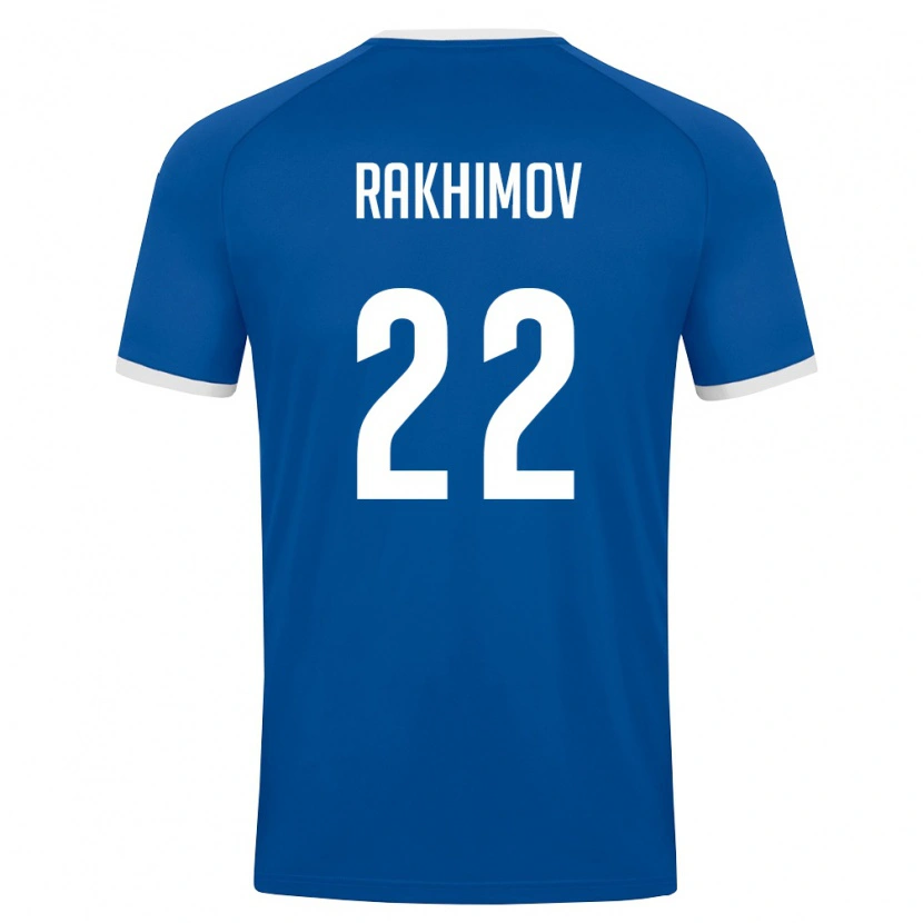 Danxen Dámské Uzbekistán Abubakir Rakhimov #22 Královská Modrá Bílá Domů Hráčské Dresy 26-28 Dres
