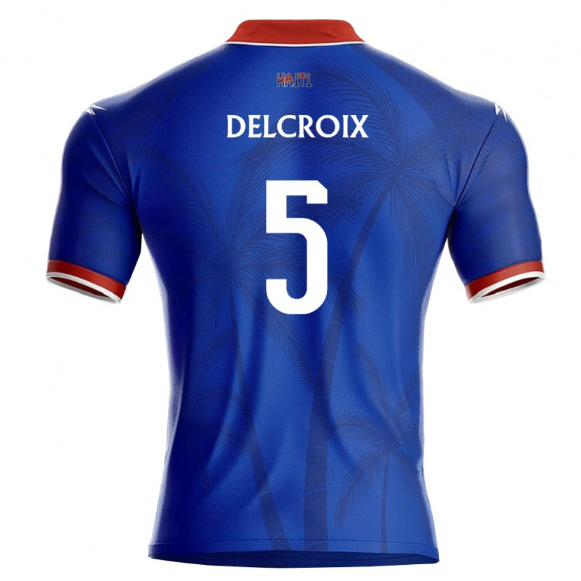 Danxen Dámské Haiti Hannes Delcroix #5 Modrá Červená Bílá Domů Hráčské Dresy 26-28 Dres