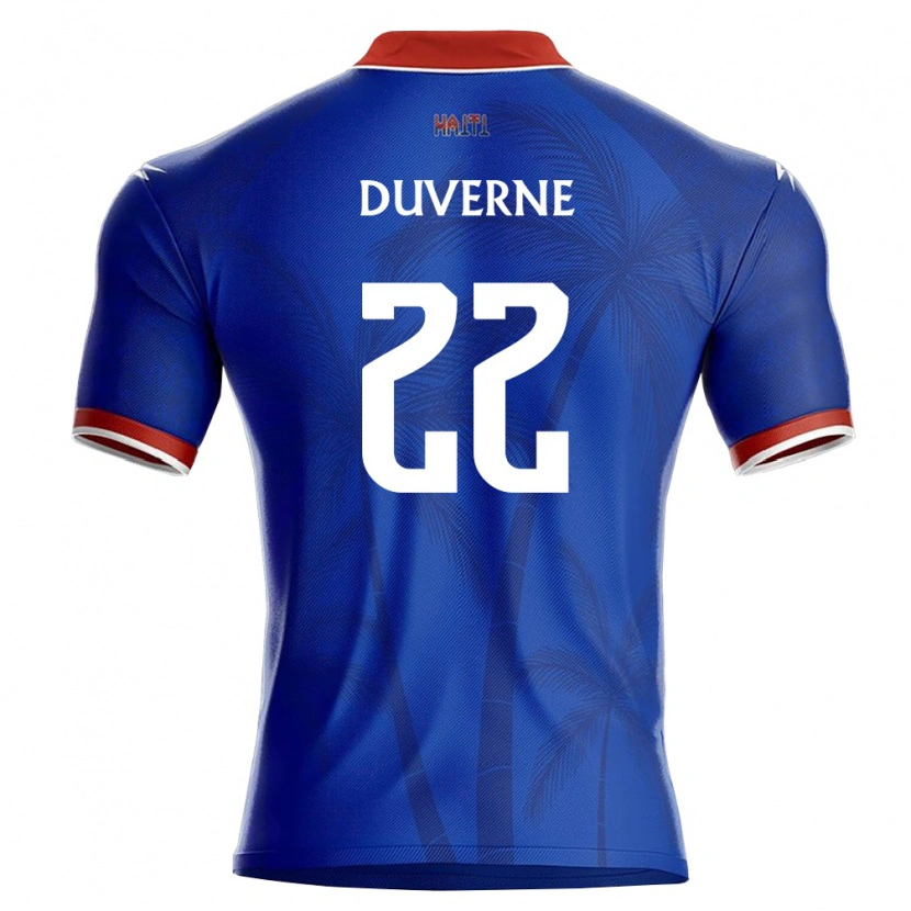Danxen Dámské Haiti Jean-Kévin Duverne #22 Modrá Červená Bílá Domů Hráčské Dresy 26-28 Dres