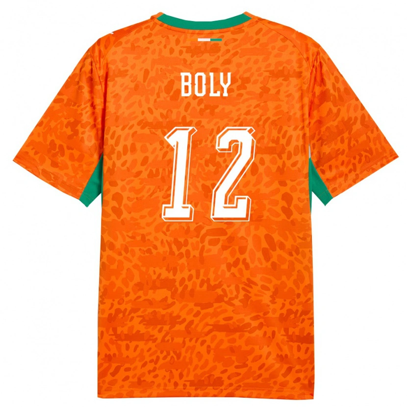 Danxen Dámské Pobřeží Slonoviny Willy Boly #12 Oranžová Zelená Bílá Domů Hráčské Dresy 26-28 Dres