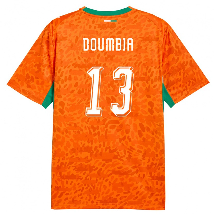 Danxen Dámské Pobřeží Slonoviny Vaboue Doumbia #13 Oranžová Zelená Bílá Domů Hráčské Dresy 26-28 Dres