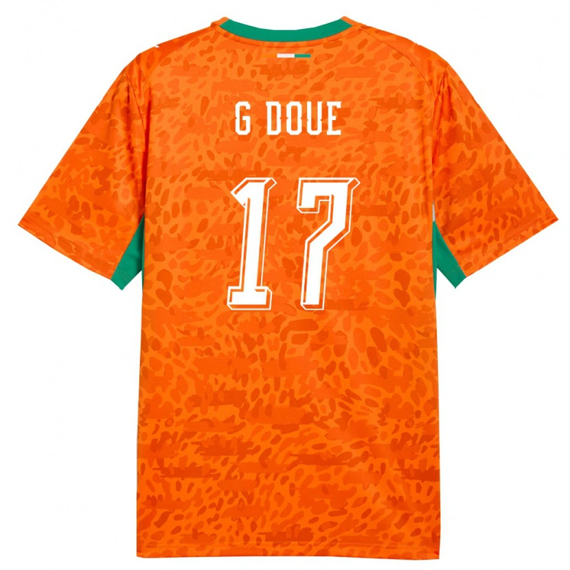 Danxen Dámské Pobřeží Slonoviny Guéla Doué #17 Oranžová Zelená Bílá Domů Hráčské Dresy 26-28 Dres