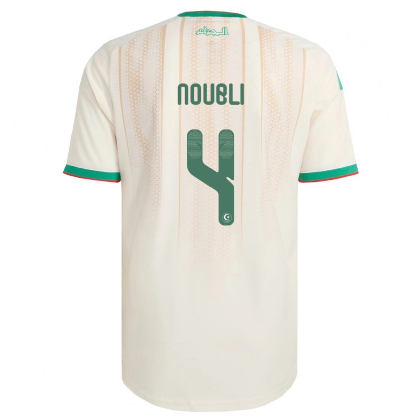 Danxen Dámské Alžírsko Mahmoud Noubli #4 Smetanová Zelená Červená Domů Hráčské Dresy 26-28 Dres