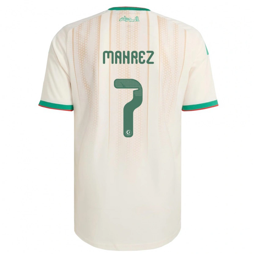 Danxen Dámské Alžírsko Riyad Mahrez #7 Smetanová Zelená Červená Domů Hráčské Dresy 26-28 Dres