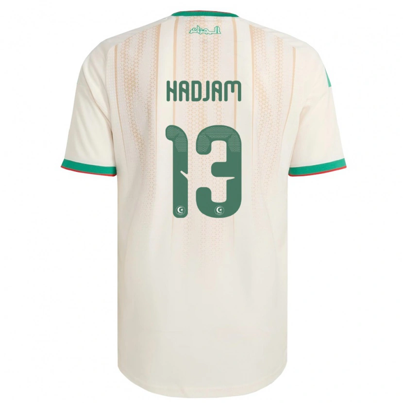 Danxen Dámské Alžírsko Jaouen Hadjam #13 Smetanová Zelená Červená Domů Hráčské Dresy 26-28 Dres