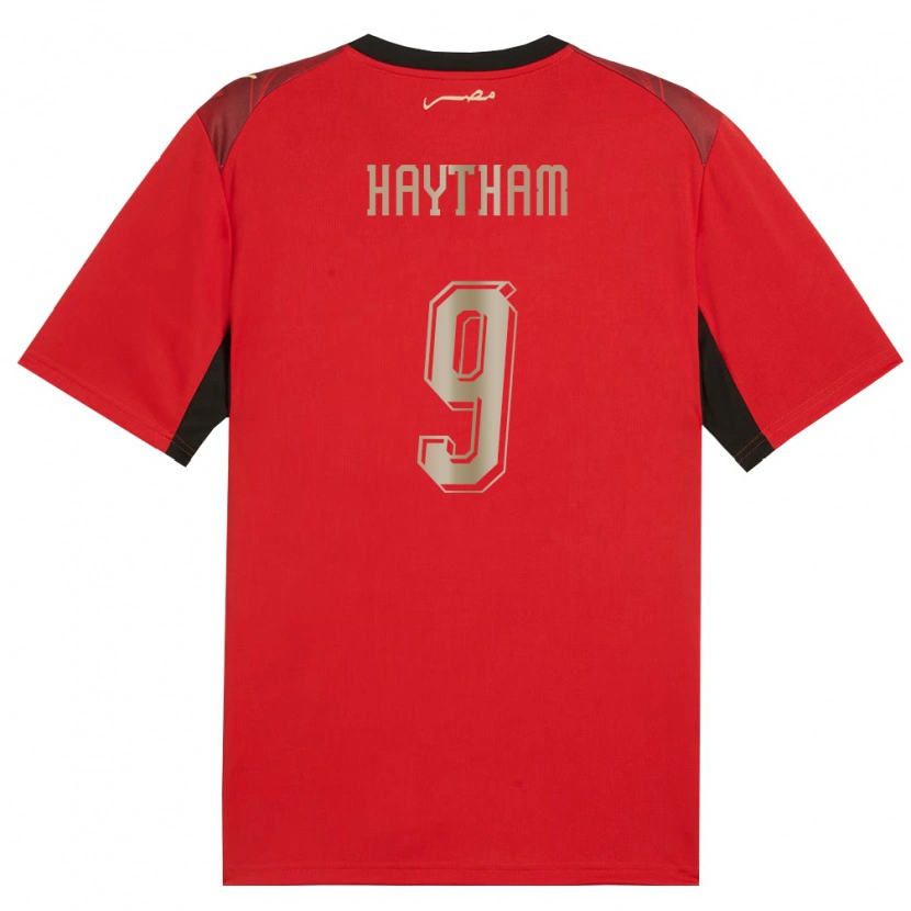 Danxen Dámské Egypt Mohamed Haytham #9 Červená Černá Zlatá Domů Hráčské Dresy 26-28 Dres