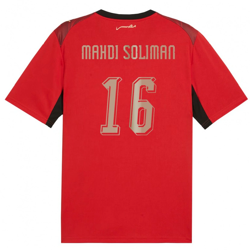 Danxen Dámské Egypt El Mahdi Soliman #16 Červená Černá Zlatá Domů Hráčské Dresy 26-28 Dres