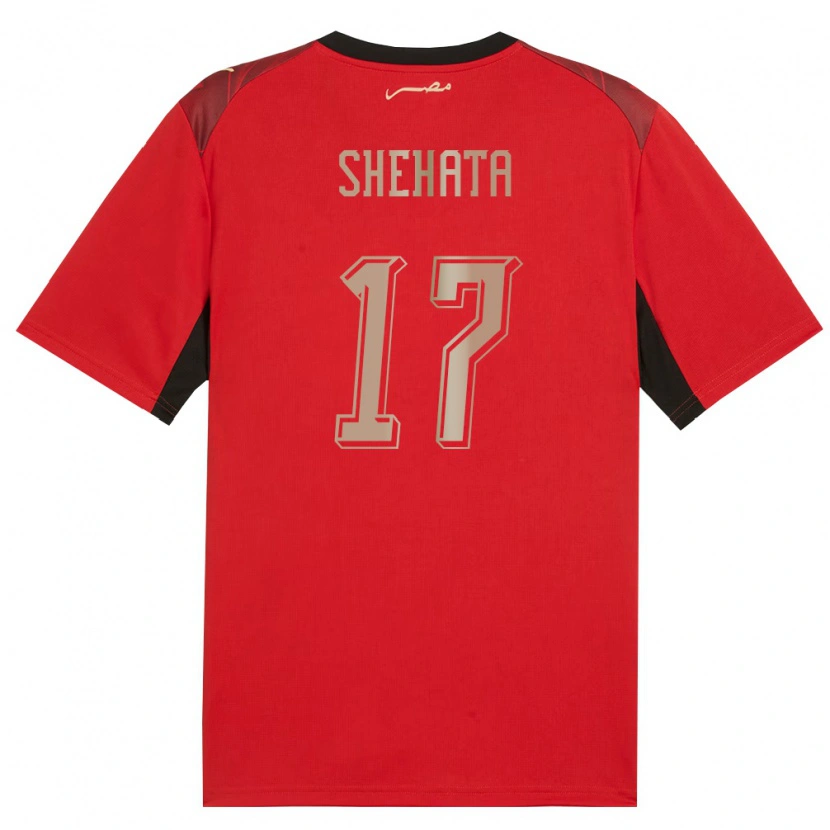 Danxen Dámské Egypt Mohamed Shehata #17 Červená Černá Zlatá Domů Hráčské Dresy 26-28 Dres
