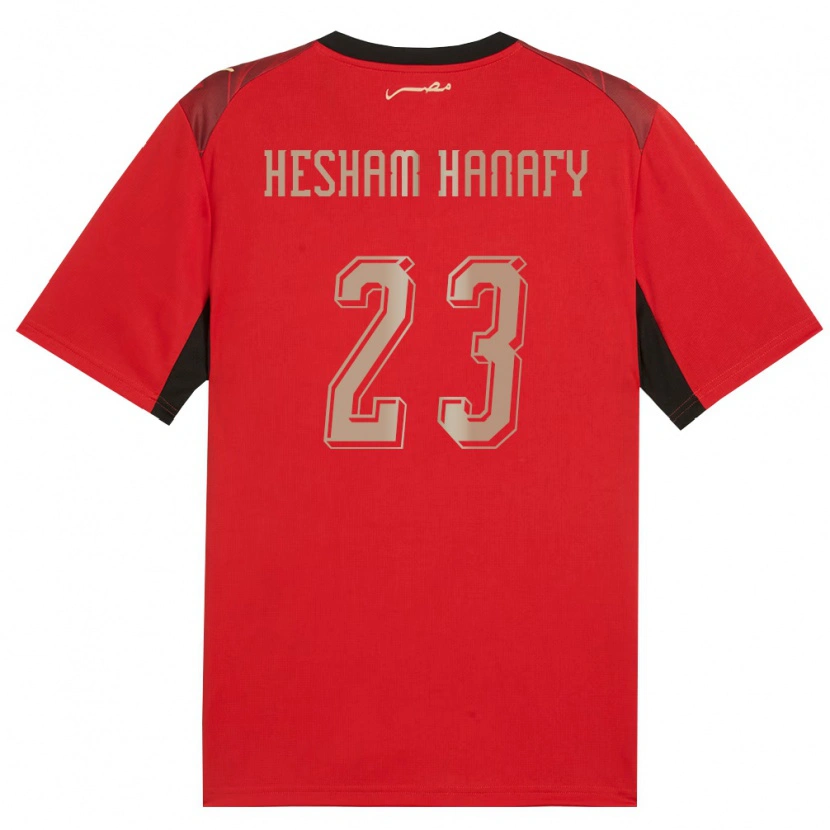Danxen Dámské Egypt Yassin Hesham Hanafy #23 Červená Černá Zlatá Domů Hráčské Dresy 26-28 Dres