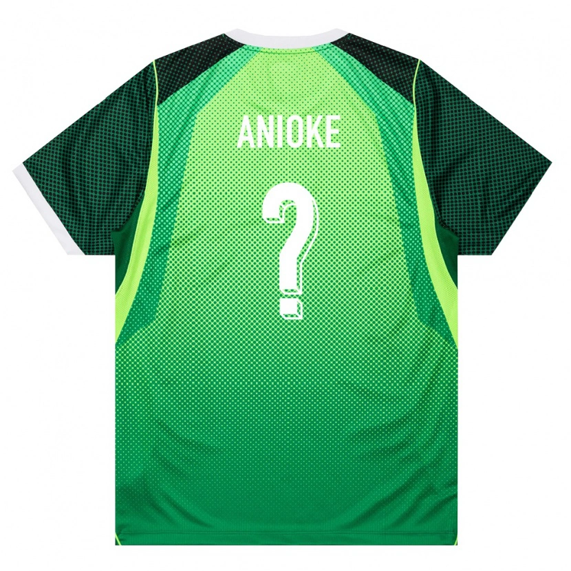 Danxen Dámské Nigérie Anthony Anioke #0 Zelená Bílá Domů Hráčské Dresy 26-28 Dres