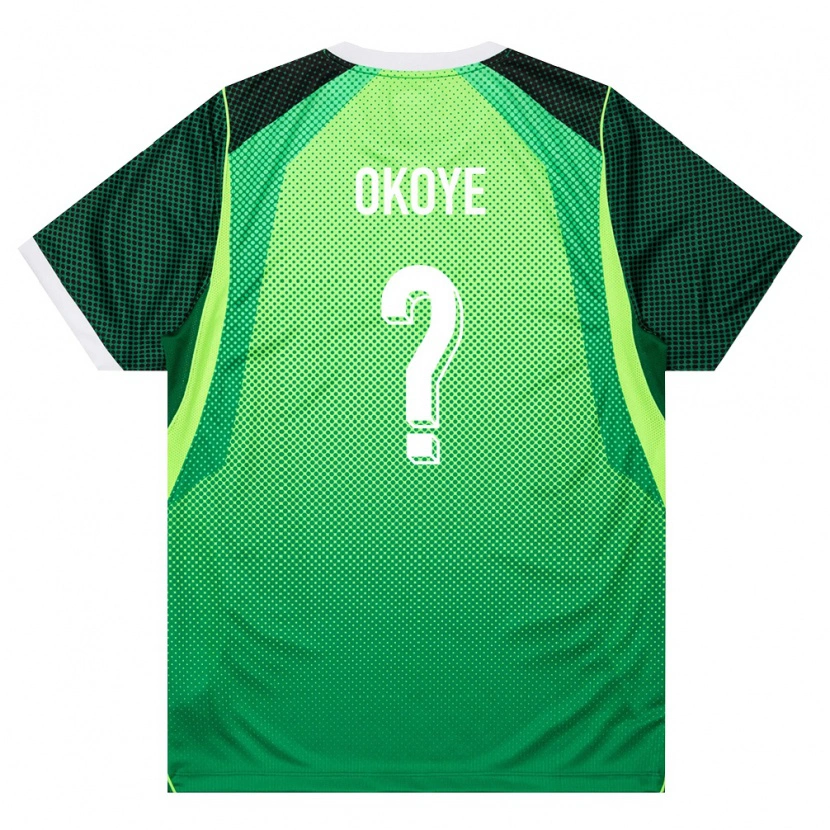 Danxen Dámské Nigérie Maduka Okoye #0 Zelená Bílá Domů Hráčské Dresy 26-28 Dres