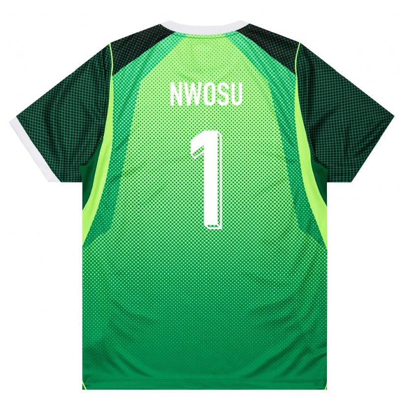 Danxen Dámské Nigérie Nathaniel Nwosu #1 Zelená Bílá Domů Hráčské Dresy 26-28 Dres