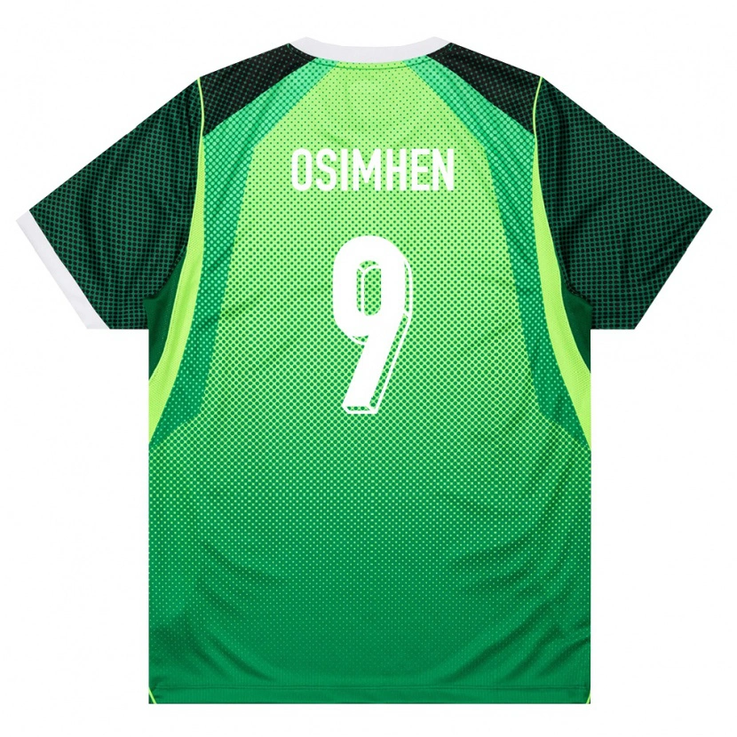 Danxen Dámské Nigérie Victor Osimhen #9 Zelená Bílá Domů Hráčské Dresy 26-28 Dres
