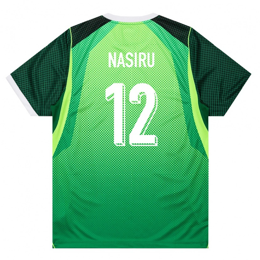 Danxen Dámské Nigérie Salihu Nasiru #12 Zelená Bílá Domů Hráčské Dresy 26-28 Dres