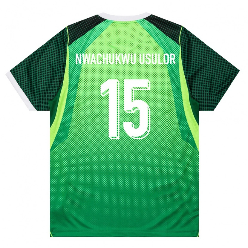 Danxen Dámské Nigérie Israel Nwachukwu Usulor #15 Zelená Bílá Domů Hráčské Dresy 26-28 Dres
