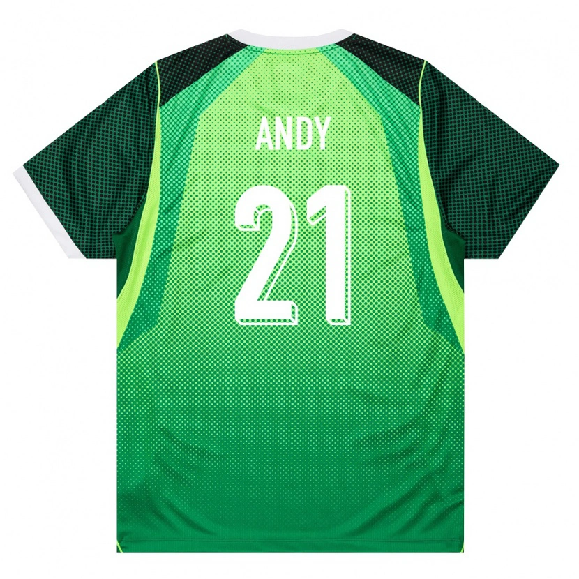 Danxen Dámské Nigérie Ezekiel Andy #21 Zelená Bílá Domů Hráčské Dresy 26-28 Dres