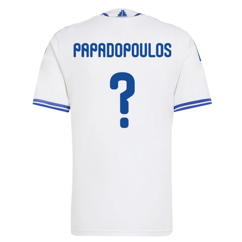 Danxen Dámské Řecko Christos Papadopoulos #0 Bílá Modrá Domů Hráčské Dresy 26-28 Dres